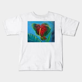 Red Anthurium Kids T-Shirt